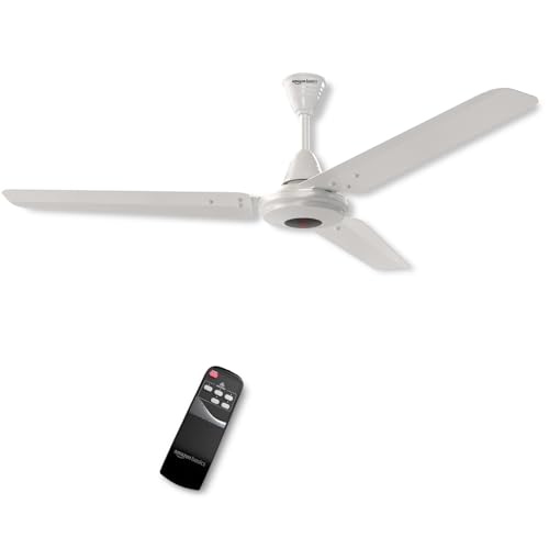 Amazon Basics Bldc Fan Eco With Ir Sensor | 35W Energy-Efficient Ceiling Fan | Ultra-Quiet & Remote Controlled | 1200Mm | Bee 5-Star Rated. | White