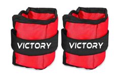 Victory Professional Ankle & Wrist Weight | Fitness Band | Workout Equipment | Finest-Quality Polyester Fixed Weight | Multi-Purpose | Men And Women (Red, 0.5Kg X 2)