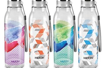 Milton Helix 1000 Pet Water Bottle 1 Litre Each Bpa Free, Leak Proof, Office Bottle Home Kitchen Travel Bottle, Set Of 4, Assorted