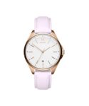 Mvmt Coronada Qtz Basic Analog Calendar White Round Dial Women’S Watch, Rose Leather Material, Rose Band – 28000021-D