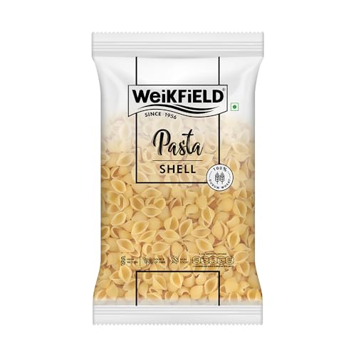 Weikfield Shell Pasta | Healthy Pasta Made With 100% Durum Wheat Semolina | No Maida | Rich In Protein & Fibre | Non Sticky | 100% Vegetarian | 1Kg Pouch