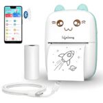 Lifelong Mini Thermal Printer | Portable & Inkless | Support Bluetooth | Wireless Mobile Printing For Android & Ios | Photo Printing | Black & White Sticker & Mini Pocket Printer For Kids (Llemp09)