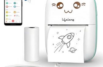 Lifelong Mini Thermal Printer | Portable & Inkless | Support Bluetooth | Wireless Mobile Printing For Android & Ios | Photo Printing | Black & White Sticker & Mini Pocket Printer For Kids (Llemp09)