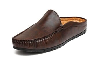 Pisces Men’S Brown Synthetic Mules – 8 Uk (Backopen Plain-Brown-8)