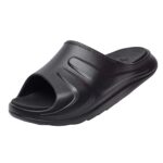 Xtep Men’S Black Solid Eva Foam Sole Basketball Sliders (7.5 Uk)