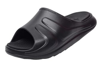 Xtep Men’S Black Solid Eva Foam Sole Basketball Sliders (7.5 Uk)