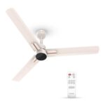 Polycab Wizzy Neo 1200Mm 5-Star Bldc, Remote Ceiling Fan For Living Room| 55% Energy Saving, 100% Copper, High Air Delivery, Reversible & Timer | 3+1 Yr Warranty【Beige Rosegold】