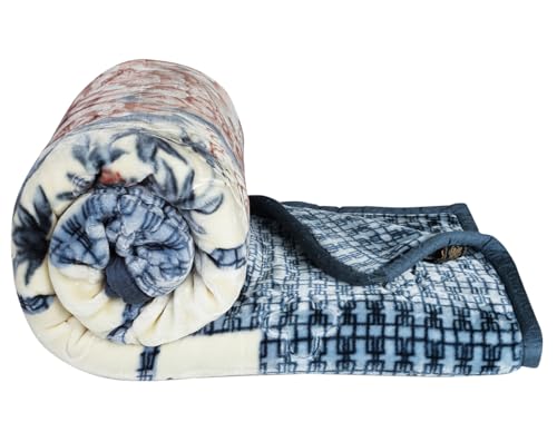 Vas Collections Premium Soft Mink Blanket | 650 Gsm Heavy Winter Plush Fleece Blanket For Double Bed | Ultra-Soft, Warm & Cozy | 3100G Thick Blanket | 210 X 220 Cm | Blue