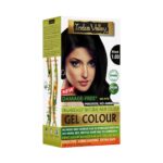 Indus Valley Damage Free Natural Gel Hair Colour For Women | Ammonia & Ppd Free Organic Hair Colour With 100% Grey Coverage, Long Lasting Conditioning Hair Color | Black 1.00-220 Ml