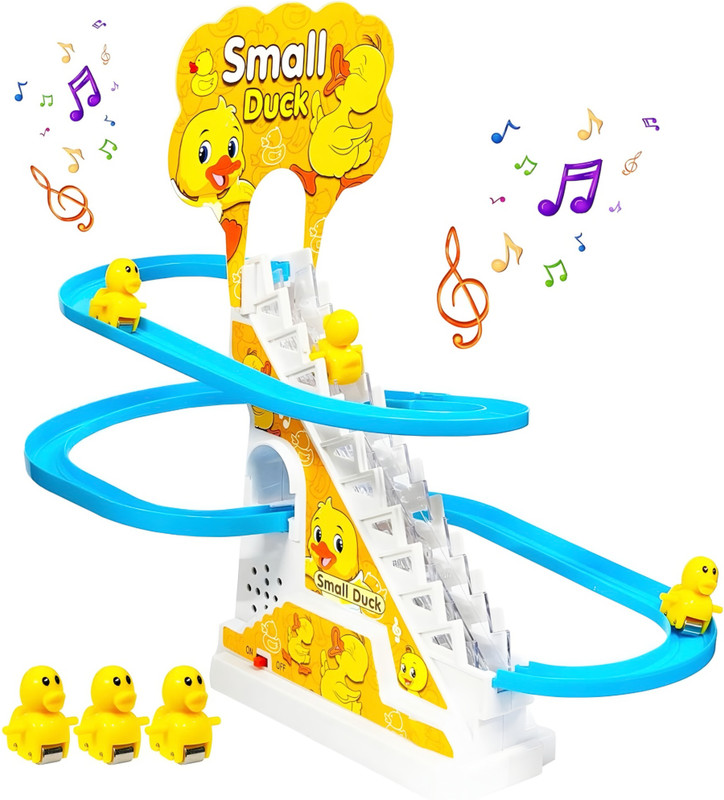 Joymax Duck Slide Toys For Kids – Stair Climbing Escalator With Lights & Music(Multicolor)