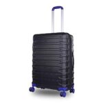 V-Lite Warpath 80 Cms Onyx Black Check-In Hard Sided Trolley Bag Suitcase Travelling Spinner Luggage With Anti-Theft Zippers & Tsa Approved Lock