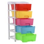 Kuber Industries 5-Layer & 92 Ltr Plastic Drawer Storage Organiser | Modular Kitchen Cabinet & Toy Organizer For Kids Room | Multicolor