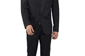 Tahvo Designer Men’S Slim Fit Black Solid Blazer/Formal Blazer For Men Stylish/Coat For Wedding/Blazers For Men Stylish Wedding Trouser Shuit For Men (In, Numeric, 36, Bandhgala Suit)