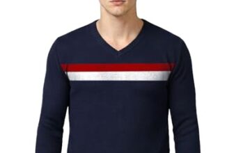 Awg All Weather Gear Men’S Woolen V-Neck Full Sleeve Sweater | Sweaters For Winter | Plain Casual Wear L Mens Sweater | Winter Wear For Man Blue