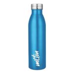 Milton Breeze 1000 Stainless Steel Water Bottle 1000 Ml, Single Walled, Isi Certified I Leak Proof Lid, Rust Proof I For School, Office, Gym I Mettalic Blue