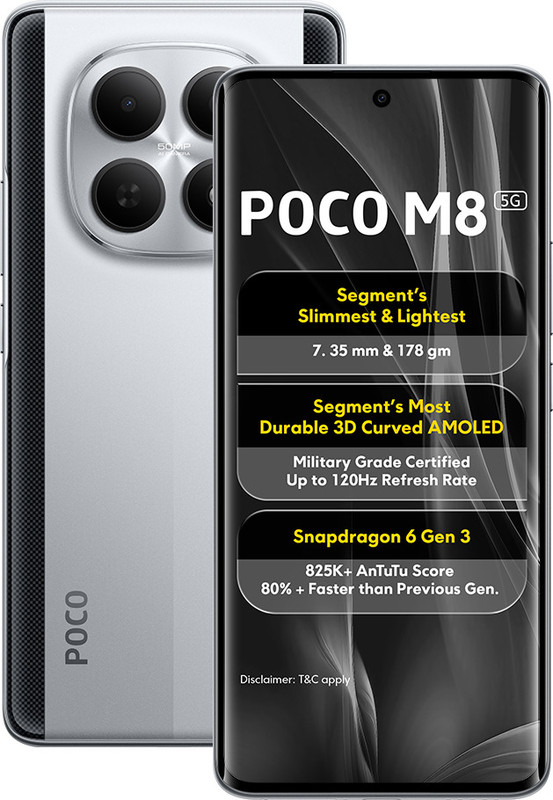 Poco M8 (Frost Silver, 256 Gb)(8 Gb Ram)