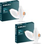 Bajaj Polycarbonate Ivora Compact Downlight | 5W Led Downlight | For Smaller Spaces | Long Life Of 25000 Hours | Soothing Light (Warm Day Light, Pack Of 2)