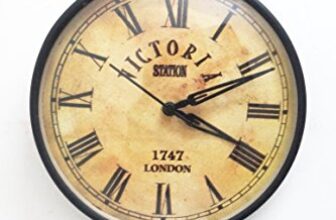 Tu Casa Vintage Metal Wall Clock | Antique-Inspired Home & Office Décor | Classic Roman Numeral Wall Clock