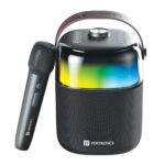Portronics Dash 4 50W Wireless Bluetooth Party Speaker With Karaoke Mic, Upto 6 Hours Playtime, Hd Sound, Bass Boost Technology, Eq Modes, 360° Rgb Lights, Bt 5.3V, Aux In, Type C Charging(Black)