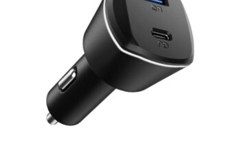 Spigen Max 30W(12W+12W When Using Both Port) Fast Car Charger Adapter, Budget-Friendly, Dual Port(Type-C, Type-A) For Iphone 17/16/15/14 Series, Galaxy S25/24/23, Earbuds & More