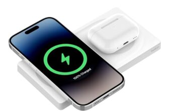 Belkin Magsafe 2-In-1 Wireless Charging Pad 15W | Fast Charging Iphone | Wireless Charging Station For Iphone 16, 15, 14,13 And 12 Series, Airpods, And Other Magsafe Enabled Devices | White