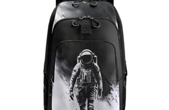 Gear Art Astronaut Backpack 17″/30L Medium Water Resistant School Bag/Casual Backpack/Daypack/Kids Bag For Boys/Girls (Black-White)