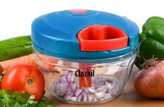 Clazkit Kitchen Dori Handy Vegetable And Fruit Manual Onion Dry Fruit Salad Maker Vegetable Quick String Chopper Machine, Cutter – 3 Stainless Steel Blades -450Ml