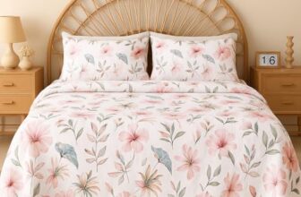 Bsb Home 100% Cotton Cloudtouch Double Bed Bedsheet Set | 144 Tc Soft & Breathable | Baby Pink & Pastel Floral Design With 2 Pillow Covers | Wrinkle Free | For Bedroom (90 X 90 Inches)