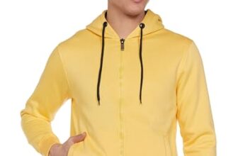 Qube By Fort Collins Men’S Fleece Hooded Neck Regular Fit Sweatshirt (929206 Smu_Mango Milange_Medium)