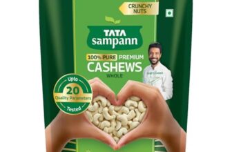 Tata Sampann Pure Cashews Whole/Kaju, 500G, Nutritious & Delicious, Premium Kaju Nuts, Rich In Protein, Magnesium & Phosphorus, Deluxe Size & Crunchy Nuts