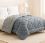 Bsb Home Luxury Reversible Comforter Double Size | Dual Color Soft Quilt For Ac Room | Winter & Summer | Rainy Season Plush Microfiber | Solid Color Comforter – 90X100 Inches, Light Grey