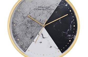 French Connection Elegant Analog Tricolour Dotted Round Wall Clock – Size: 12 Inches – Fcwc15-A