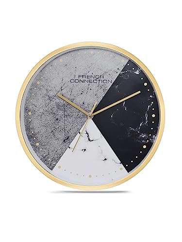 French Connection Elegant Analog Tricolour Dotted Round Wall Clock – Size: 12 Inches – Fcwc15-A