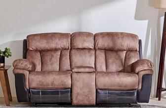 Home Centre Aries Faux Leather 2-Seater Rocking Recliner – Brown