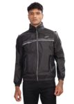 Dollar Men’S Polyester Solid Hooded Windcheater Jacket With Side Pockets And Hood, Black – Medium