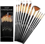 Eclet Craft Painting Brushes Set Of 12 Professional Round Pointed Tip Nylon Hair Artist Acrylic Paint Brush For Acrylic/Watercolor/Oil Painting (Af)
