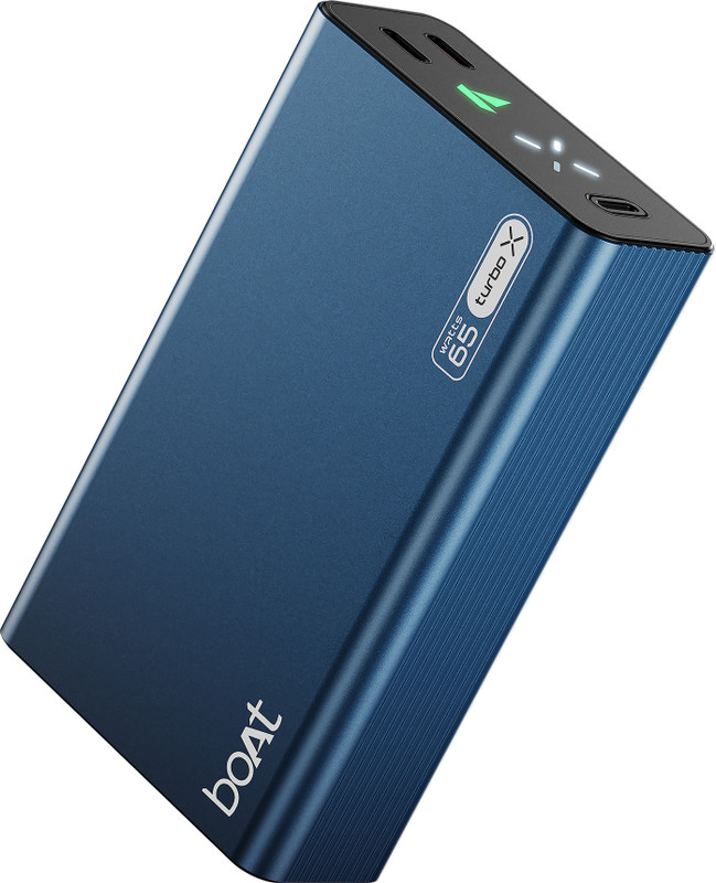 Boat 20000 Mah 65 W Compact Pocket Size Power Bank(Navy Blue, Lithium Polymer, Fast Charging, Quick Charge 3.0 For Laptop, Mobile, Tablet)