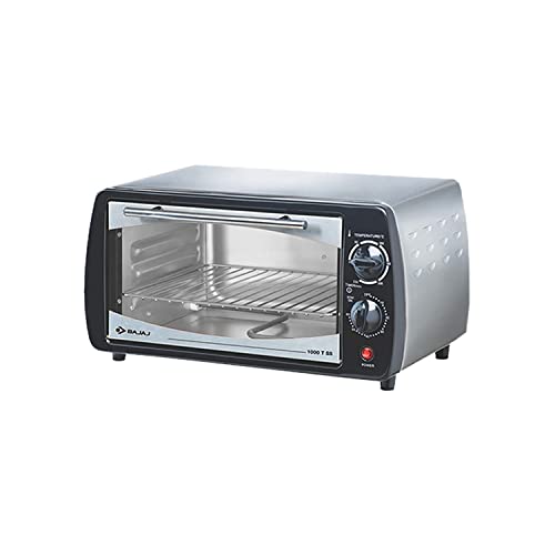 Bajaj 1000T Oven Toaster Grill (10 Liter Otg) | Temperature Control | Stainless Steel Body With Transparent Glass Door | Black | 2 Year Warranty | 800 Watts