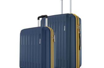 Safari Genius Alley Set Of 2 (Cabin + Medium) Trolley Bags Hard Case Polypropylene, 4 Spinner Wheels, 360 Degree Wheeling Luggage, Travel Bag, Suitcase For Travel, Trolley Bags For Travel, Navy