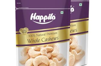 Happilo Premium Natural Whole Cashews 1 Kg (Pack Of 2) | Dry Fruits, Kaju, Healthy Snacks | Unsalted Cashew Nuts | Crunchy, Nutritious & Delicious Nuts | Rich In Protein, Magnesium & Phosphorus