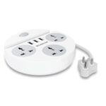 Goldmedal Zippo 1.5-Meter Extension Cord | 3 Usb Charging Ports & Mobile Holder | Master Switch With Indicator | 3 Universal Sockets | Compatible With All Devices | For Home & Office | White