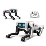 Exomoon Ai Robot Dog, Ai Dog, Ai Smart Pet, Ai Programming Smart Rc Mechanical Dog Toy Language Interaction Remote Control Stunt Action Robot Dog With Story Light And Music .. (White)
