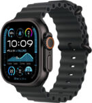 Apple Watch Ultra 2 Gps + Cellular 49Mm Black Titanium With Black Ocean Band(Black Strap, Free Size)