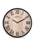 French Connection Elegant Analog Wall Clock With Black Roman Figures – Size: 12 Inches – Fcwc11-B