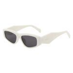 Ted Smith Women’S Uv Protection Black Lens White Cat Eye Sunglasses