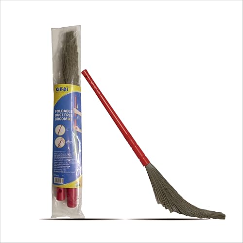 Gebi’S Foldable Broom: The Ultimate Dust-Free Cleaning Tool (Red) – 1Pc