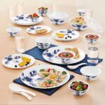 Larah By Borosil Morning Glory Silk Series Opalware Dinner Set With Glasses 40 Pcs For Family Of 6, Microwave & Dishwasher Safe, Bone-Ash Free, Crockery Set For Dining & Gifting, Plates & Bowls, White