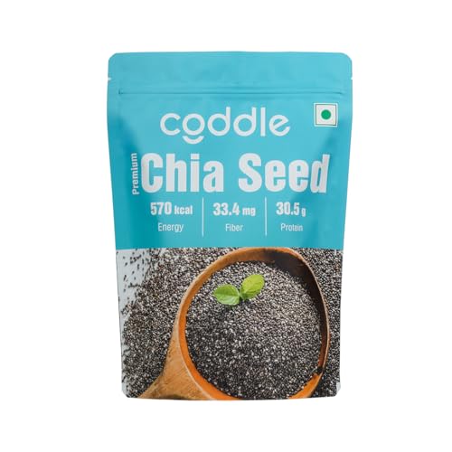Coddle Chia Seeds 500G | 100% Clean & Natural Chia Seeds | Rich In Omega-3, Calcium, Protein & Fibre | Gluten Free Superfood For Hydration, Smoothies & Pudding | Winter’S Healthy Snack, Republic Day Offar