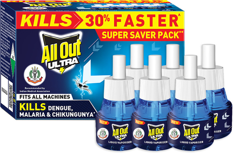 All Out Ultra Mosquito Vaporiser Refill(6 X 45 Ml)