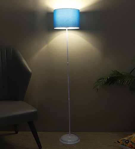 Tu Casa Metal Floor Lamp (Foldable) – Standing Lamp For Living Room & Bedroom, Elegant Home Decor Item, (Aqua Shade)